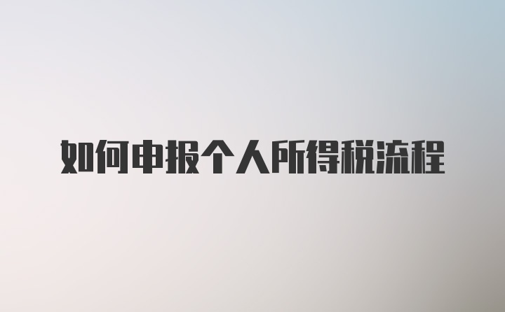 如何申报个人所得税流程