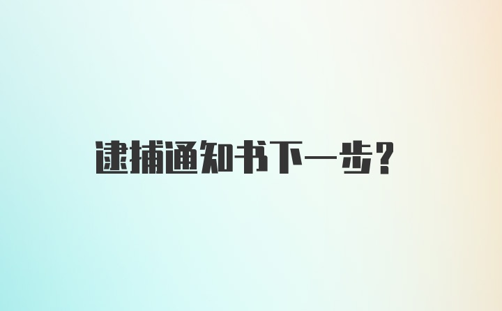 逮捕通知书下一步？