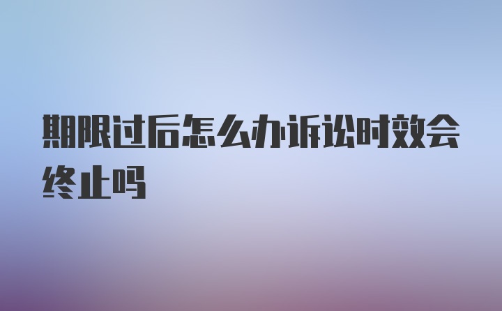 期限过后怎么办诉讼时效会终止吗