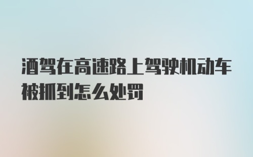 酒驾在高速路上驾驶机动车被抓到怎么处罚