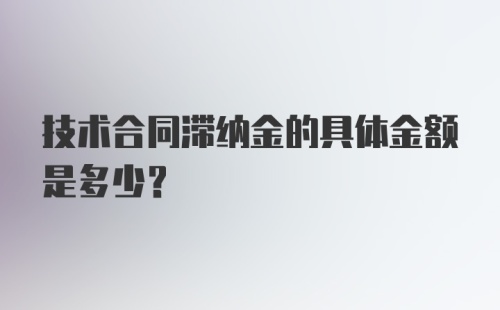 技术合同滞纳金的具体金额是多少？