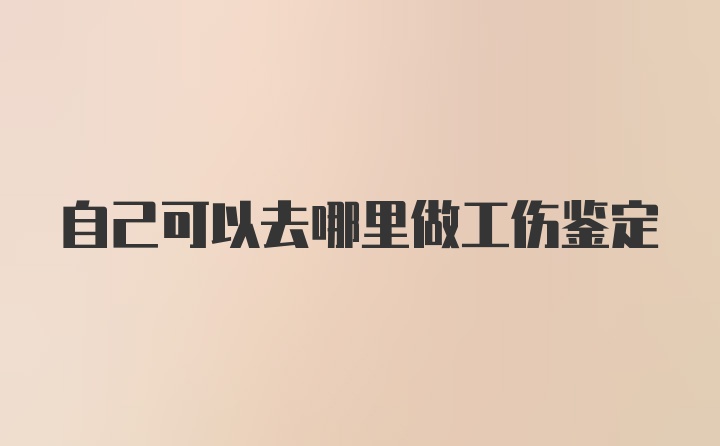 自己可以去哪里做工伤鉴定