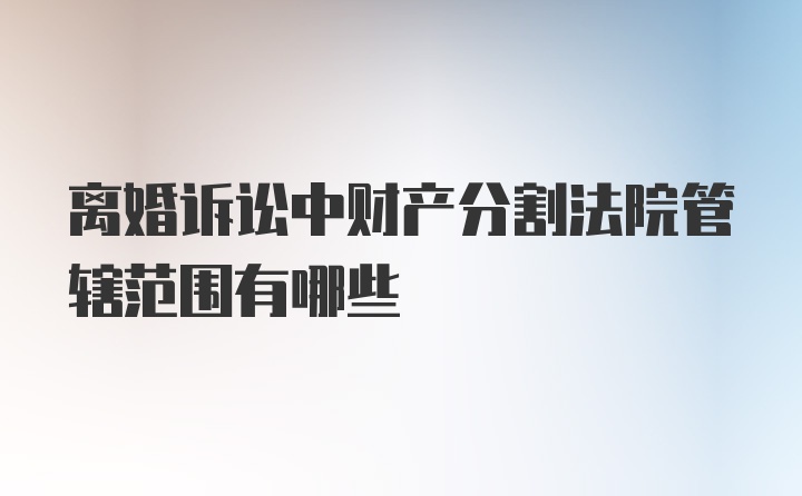 离婚诉讼中财产分割法院管辖范围有哪些