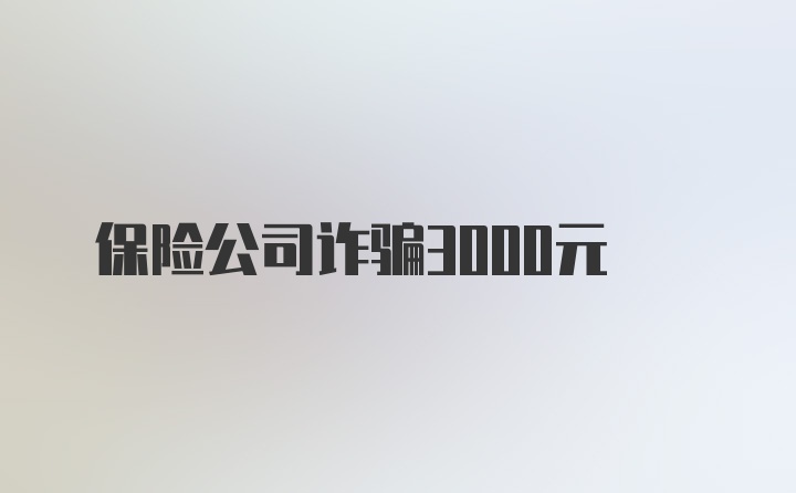 保险公司诈骗3000元