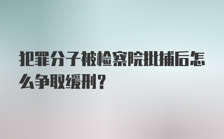 犯罪分子被检察院批捕后怎么争取缓刑?