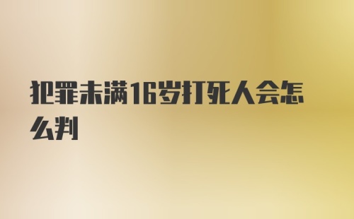 犯罪未满16岁打死人会怎么判