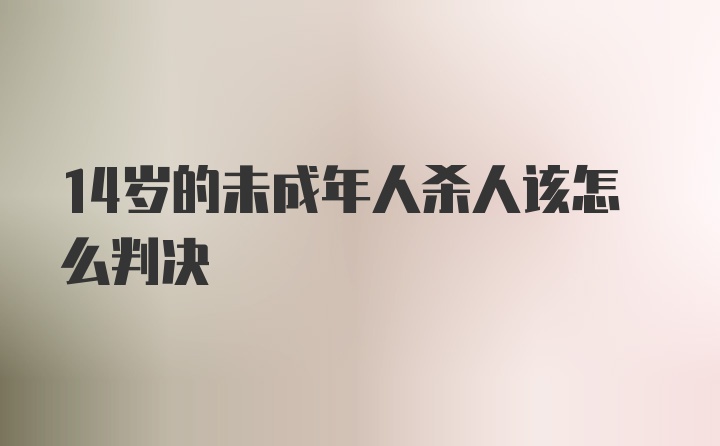 14岁的未成年人杀人该怎么判决