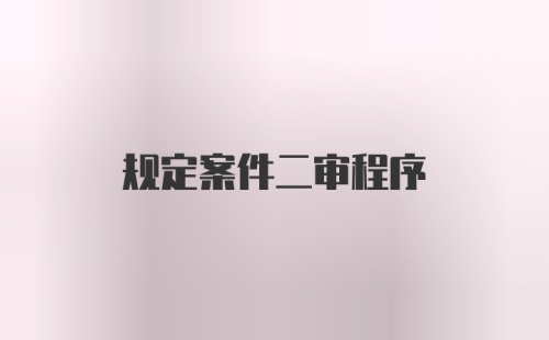 规定案件二审程序