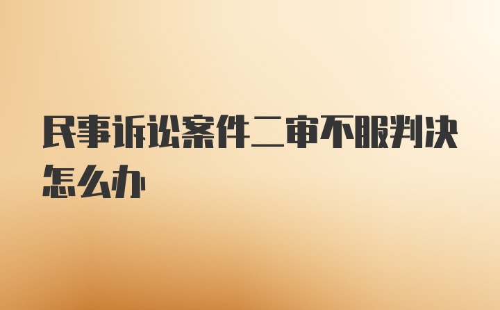 民事诉讼案件二审不服判决怎么办