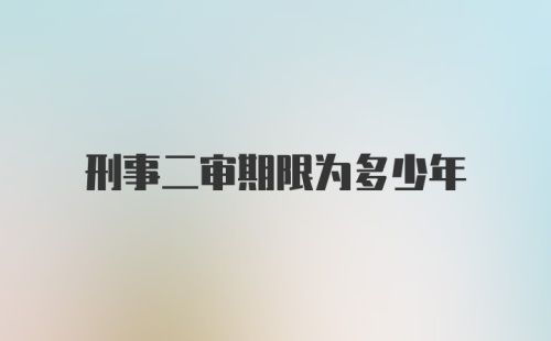 刑事二审期限为多少年