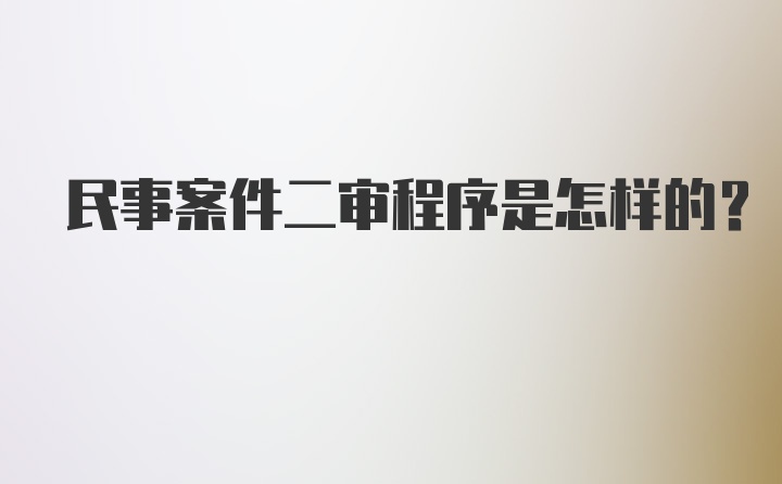 民事案件二审程序是怎样的？