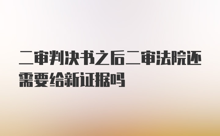 二审判决书之后二审法院还需要给新证据吗