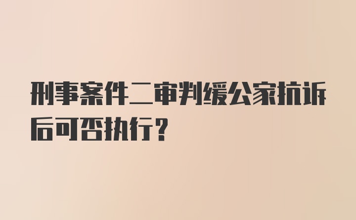 刑事案件二审判缓公家抗诉后可否执行?