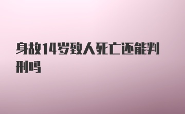 身故14岁致人死亡还能判刑吗