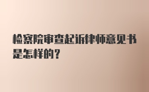 检察院审查起诉律师意见书是怎样的？