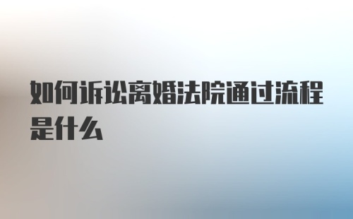 如何诉讼离婚法院通过流程是什么