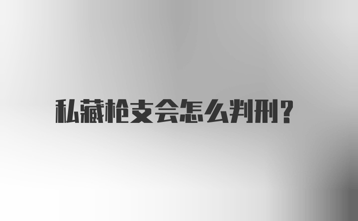 私藏枪支会怎么判刑？