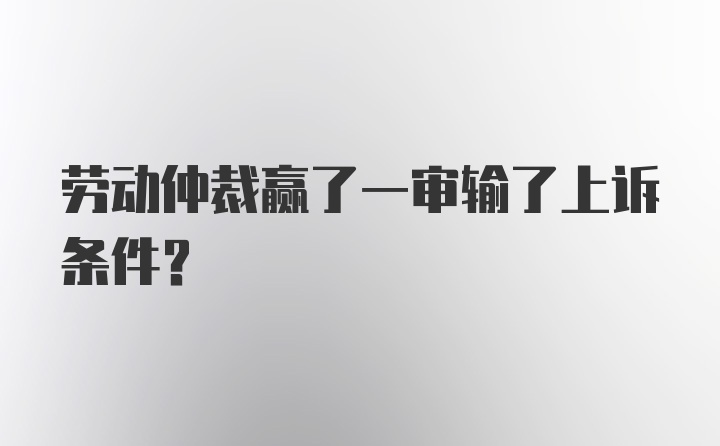 劳动仲裁赢了一审输了上诉条件？