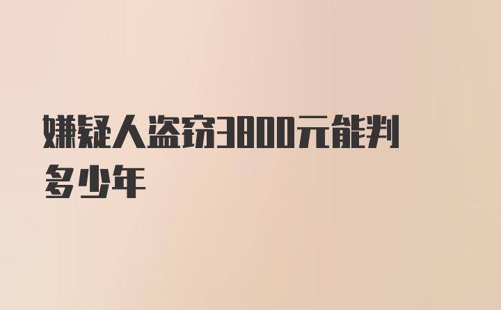 嫌疑人盗窃3800元能判多少年