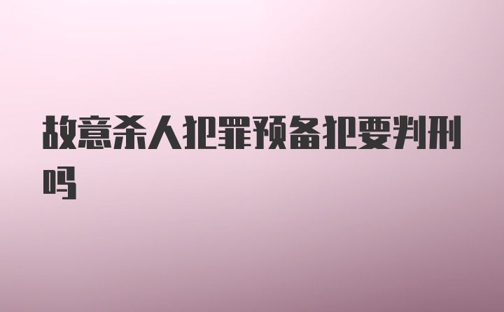 故意杀人犯罪预备犯要判刑吗