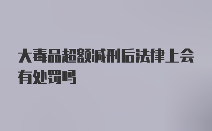 大毒品超额减刑后法律上会有处罚吗