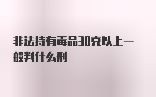 非法持有毒品30克以上一般判什么刑