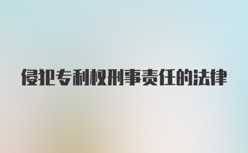 侵犯专利权刑事责任的法律