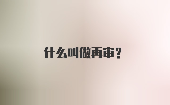 什么叫做再审？