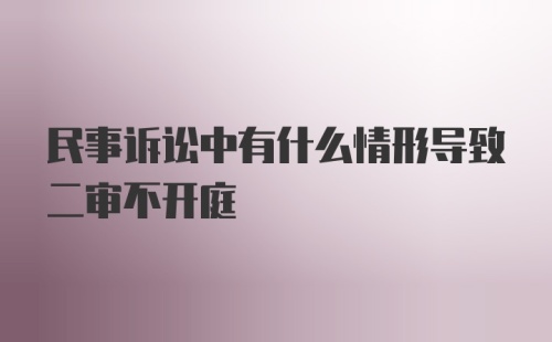 民事诉讼中有什么情形导致二审不开庭