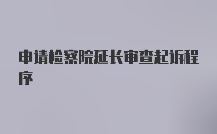 申请检察院延长审查起诉程序