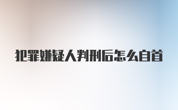 犯罪嫌疑人判刑后怎么自首