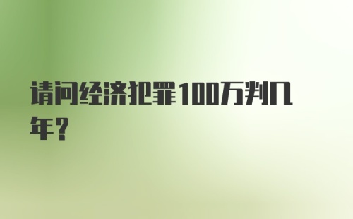 请问经济犯罪100万判几年？