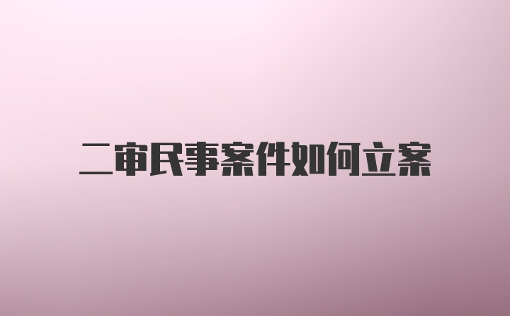 二审民事案件如何立案