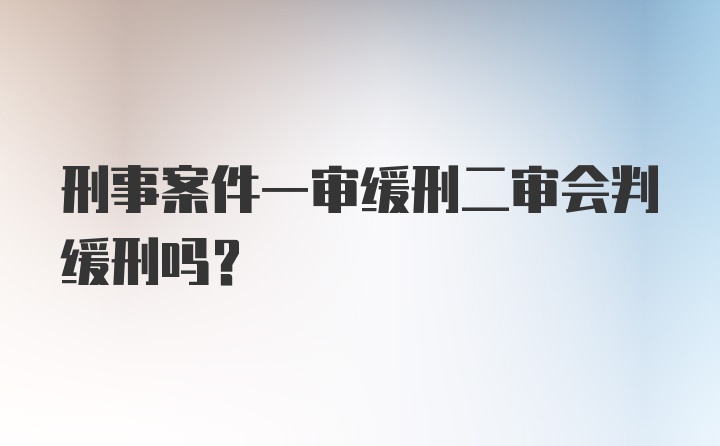 刑事案件一审缓刑二审会判缓刑吗?