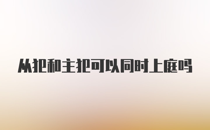 从犯和主犯可以同时上庭吗