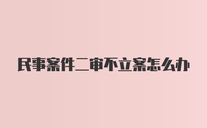 民事案件二审不立案怎么办