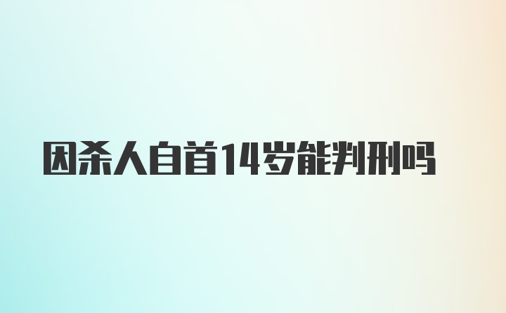 因杀人自首14岁能判刑吗