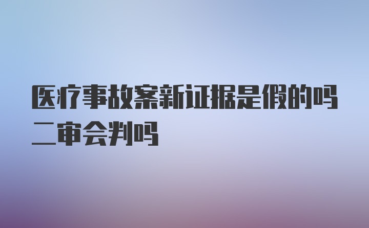 医疗事故案新证据是假的吗二审会判吗