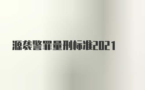 源袭警罪量刑标准2021