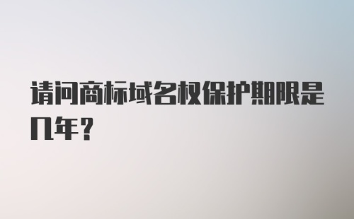 请问商标域名权保护期限是几年？