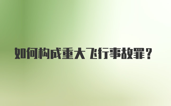 如何构成重大飞行事故罪？