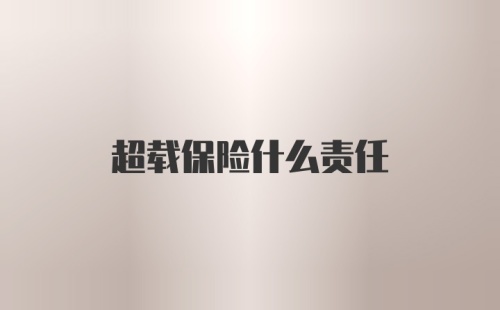 超载保险什么责任