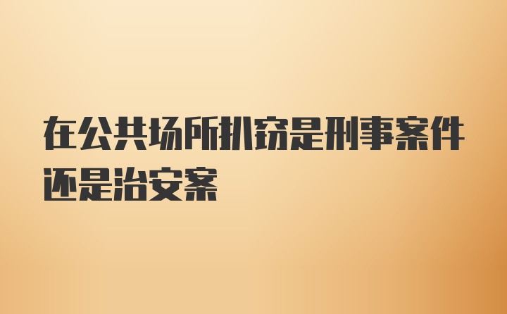 在公共场所扒窃是刑事案件还是治安案