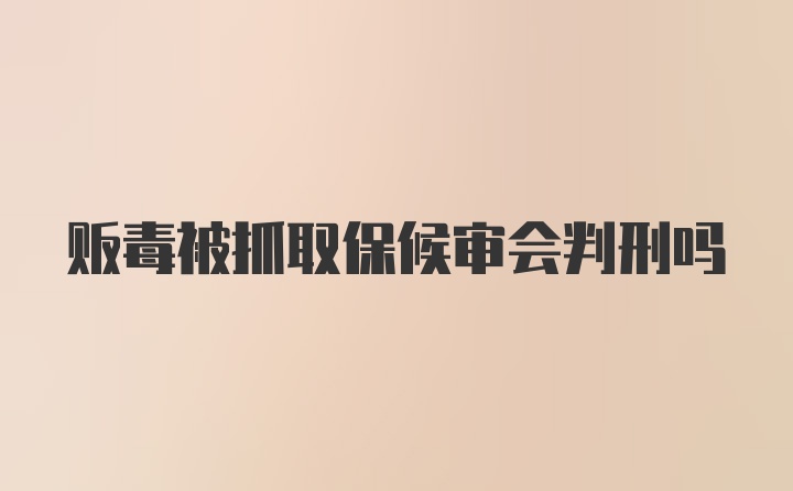 贩毒被抓取保候审会判刑吗