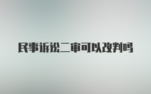 民事诉讼二审可以改判吗