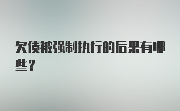 欠债被强制执行的后果有哪些？