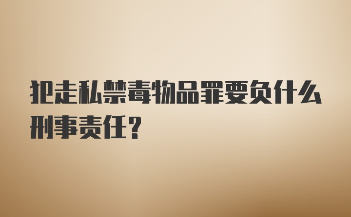 犯走私禁毒物品罪要负什么刑事责任?