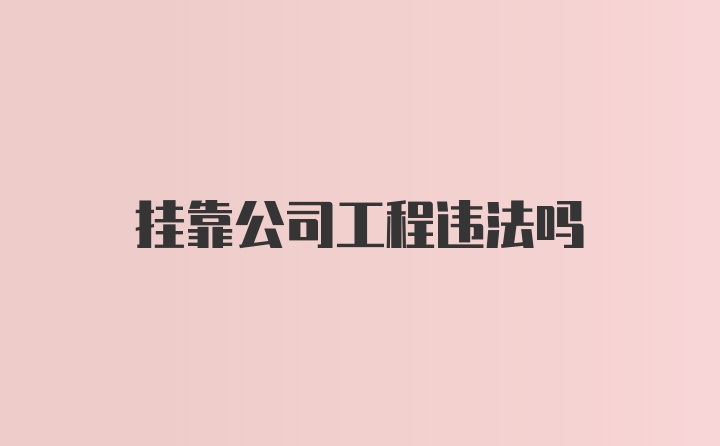 挂靠公司工程违法吗