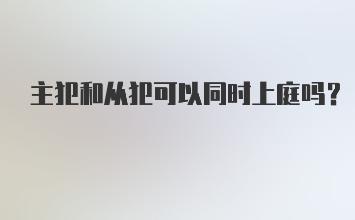 主犯和从犯可以同时上庭吗？