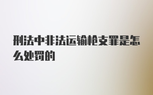 刑法中非法运输枪支罪是怎么处罚的